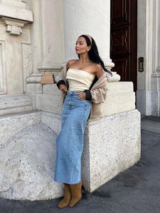 Top largo Beige