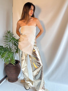 Top largo beige