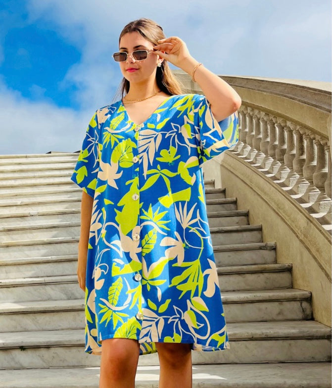 Vestido camisa de lino