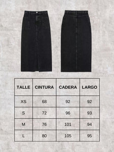 Pollera de jeans negra