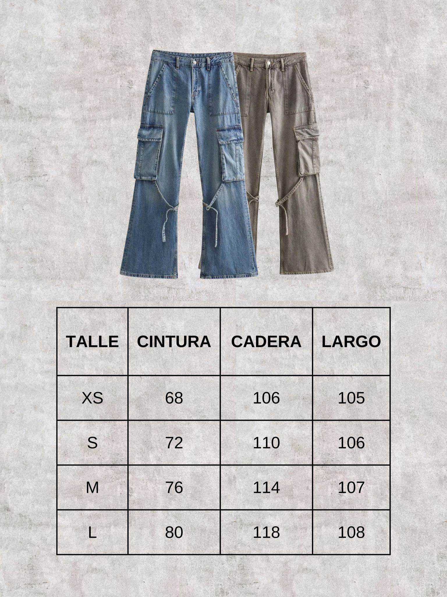 Jeans cargo celeste