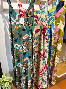 Vestido de lino estampado